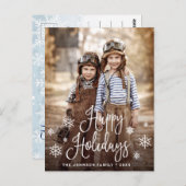 Modernes Happy Holidays FOTO Weihnachtsgrüße Postkarte (Vorne/Hinten)