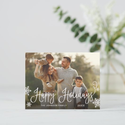 Modernes Happy Holidays FOTO Weihnachtsgrüße Postkarte (Stehend Vorderseite)