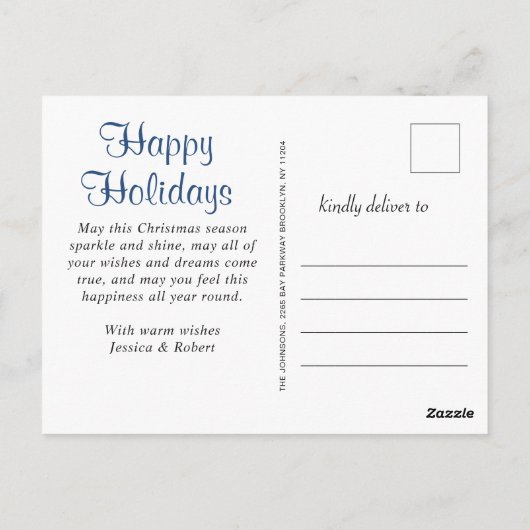 Modernes Happy Holidays FOTO Weihnachtsgrüße Postkarte (Rückseite)