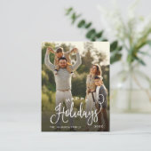 Modernes Happy Holidays FOTO Weihnachtsgrüße Postkarte (Stehend Vorderseite)
