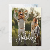 Modernes Happy Holidays FOTO Weihnachtsgrüße Postkarte (Vorne/Hinten)