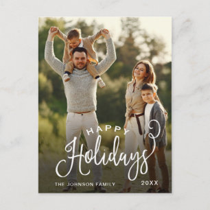 Modernes Happy Holidays FOTO Weihnachtsgrüße Postkarte