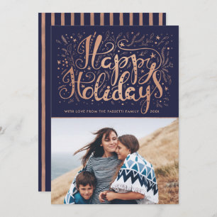 Modernes Happy Holidays Gold Foil (Imitate) Foto Feiertagskarte