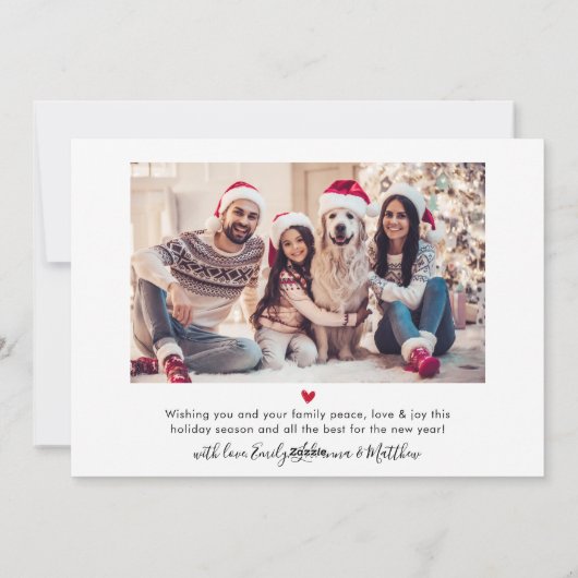 Modernes Happy Holidays Script 2 Foto Weihnachten (Rückseite)