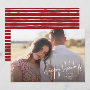 Modernes Happy Holidays Script Einfaches Foto Feiertagskarte