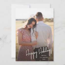 Modernes Happy Holidays Script Einfaches Foto Feiertagskarte