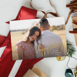 Modernes Happy Holidays Script Einfaches Foto Folien Feiertagskarte