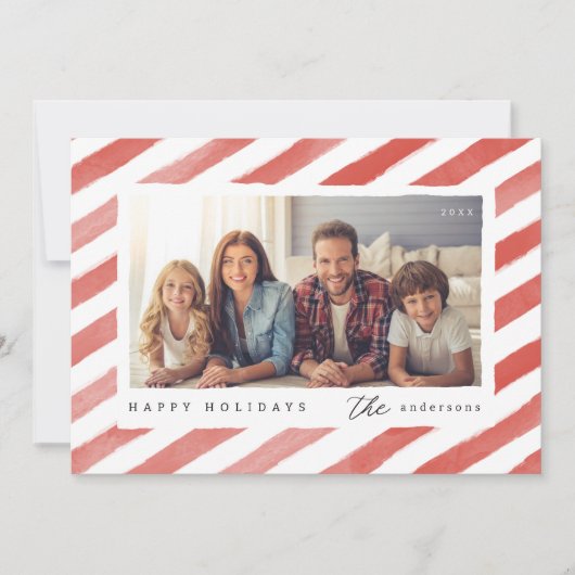 Modernes Happy Holidays Weihnachten Foto (Vorderseite)