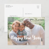 Modernes Happy New Year Family Foto Postkarte (Vorne/Hinten)