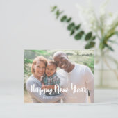 Modernes Happy New Year Family Foto Postkarte (Stehend Vorderseite)