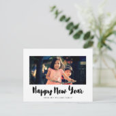 Modernes Happy New Year Foto Postkarte (Stehend Vorderseite)
