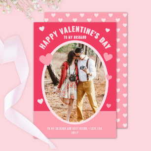 Modernes Happy Valentine's Husband Foto Hearts Feiertagskarte
