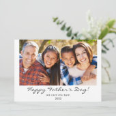 Modernes Happy Vatertag Script-Foto Karte (Stehend Vorderseite)