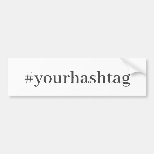 Modernes Hashtag Autoaufkleber (Vorne)