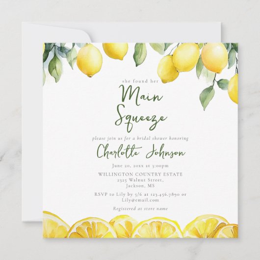 Modernes Haupt-Squeeze Wasserfarben-Brautparty Einladung (Vorderseite)