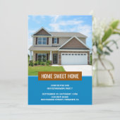 Modernes Haus Foto Housewarming Party Einladung (Stehend Vorderseite)