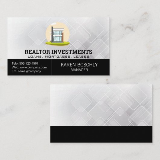 Modernes Haus | Immobilien-Anwesen Visitenkarte (Vorne/Hinten)