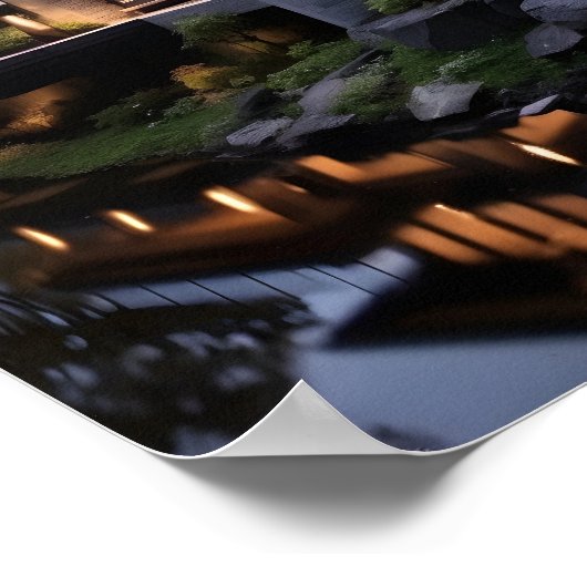 Modernes Haus mit Wasservorkommen Poster (Ecke)