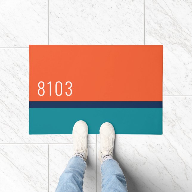 Modernes Haus Mittelalter Adresse Türkisch Rot Fußmatte (Indoor)