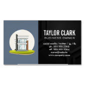 Modernes Haus | Schwarzer Hintergrund Magnetische Visitenkarte (Vorderseite)