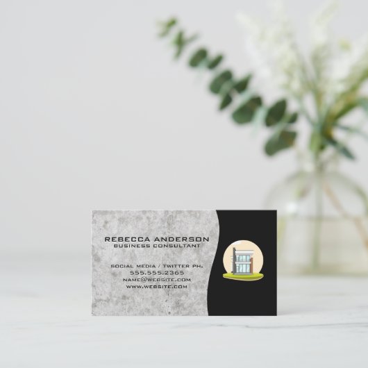 Modernes Haus Visitenkarte (Stehend Vorderseite)