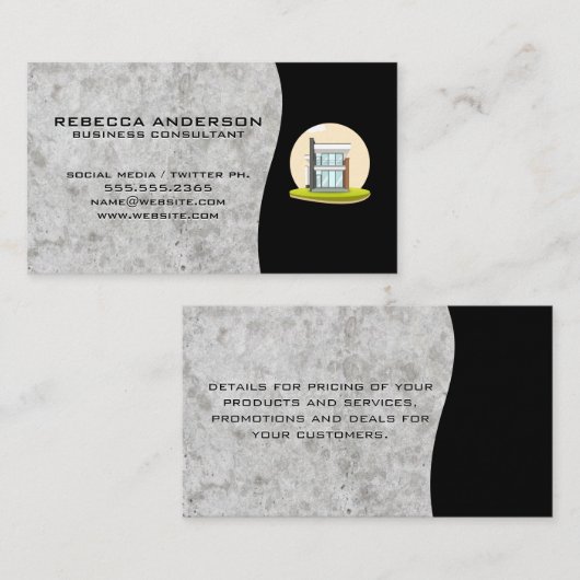 Modernes Haus Visitenkarte (Vorne/Hinten)