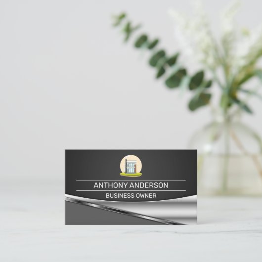 Modernes Haus Visitenkarte (Stehend Vorderseite)