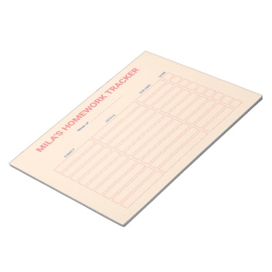 Modernes Hausaufgaben Tracker Notepad Notizblock (angewinkelt)