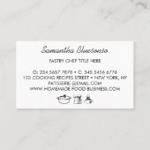 Modernes, hausgemachte Kochbäckerei Visitenkarte (Rückseite)