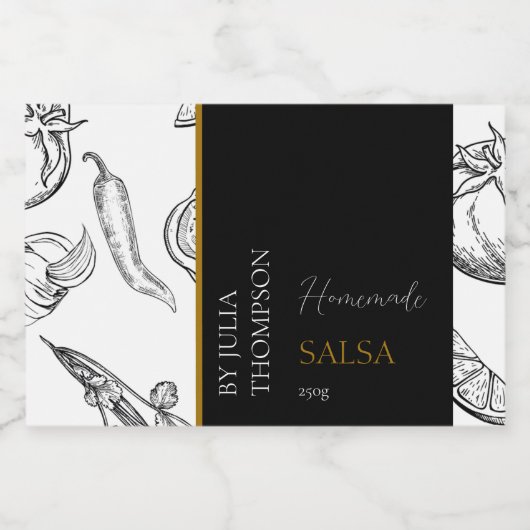 Modernes, hausgemachte Tomatensalsa-Label Lebensmitteletikett (Einzelnes Label)