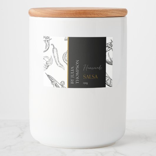 Modernes, hausgemachte Tomatensalsa-Label Lebensmitteletikett (Vorderseite)