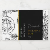 Modernes, hausgemachtes Ananas-Marmelade-Label Lebensmitteletikett (Einzelnes Label)