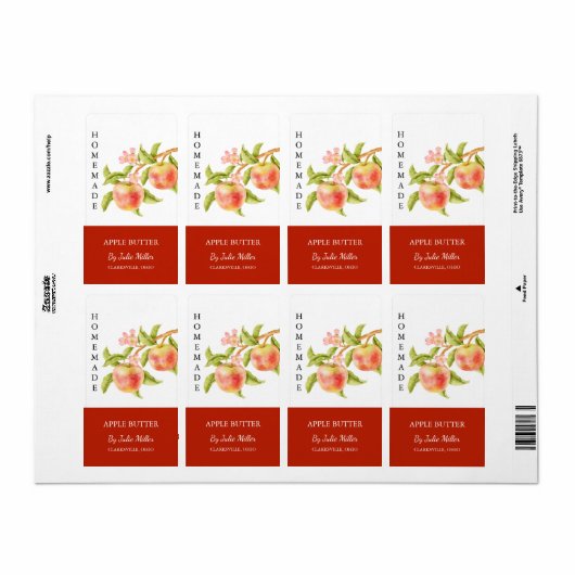 Modernes hausgemachtes Apple-Jam-Label (Vorne)