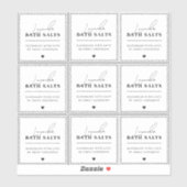 Modernes, hausgemachtes Bad-Salz-wassersicheres Pr Aufkleber (Blatt)