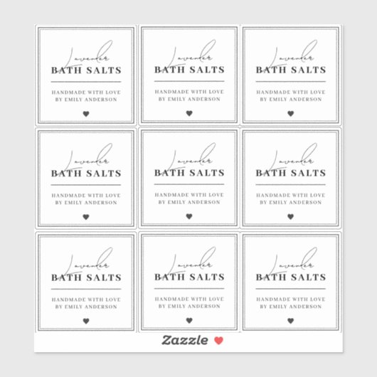 Modernes, hausgemachtes Bad-Salz-wassersicheres Pr Aufkleber (Blatt)