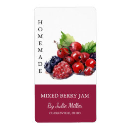 Modernes, hausgemachtes Berry-Jam-Label