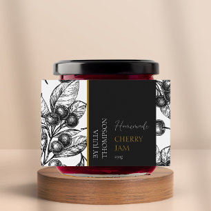 Modernes hausgemachtes Cherry-Jam-Label Lebensmitteletikett
