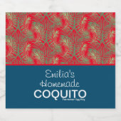 Modernes, hausgemachtes Coquito Rezept Branding Alkoholflaschenetikett (Einzelnes Label)