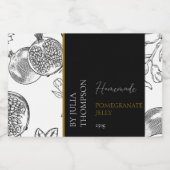 Modernes hausgemachtes Granatapfelsieb Lebensmitteletikett (Einzelnes Label)