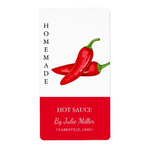 Modernes, hausgemachtes Hot-Sauce-Label (Vorne)