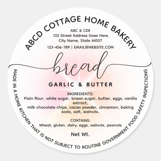 Modernes, hausgemachtes Hütte-Label Runder Aufkleber (Vorderseite)