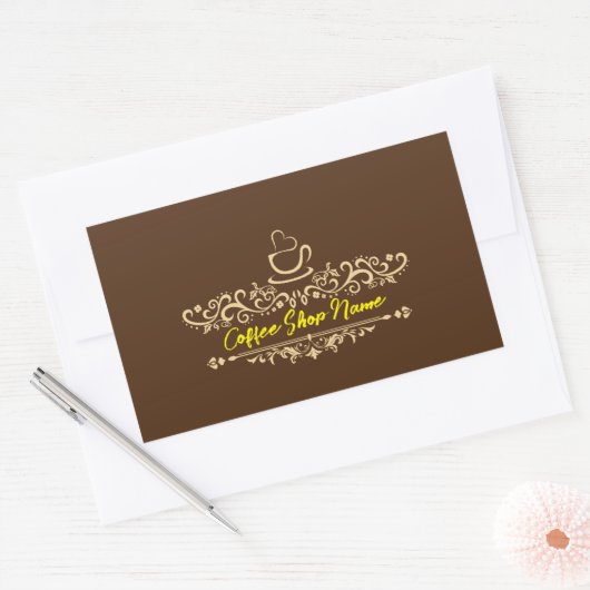 Modernes, hausgemachtes Kaffeekochen - benutzerdef Rechteckiger Aufkleber (Umschlag)