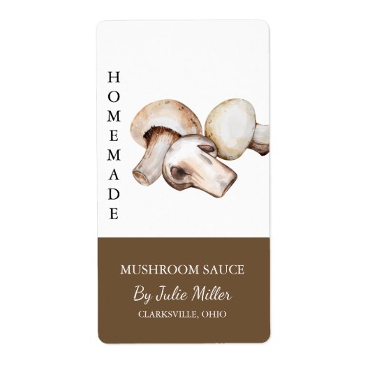 Modernes, hausgemachtes Mushroom Sauce-Label (Vorne)
