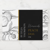 Modernes, hausgemachtes Pfirsichstempel Lebensmitteletikett (Einzelnes Label)