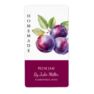 Modernes, hausgemachtes Plumbenjam-Label