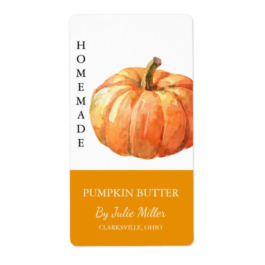 Modernes, hausgemachtes Pumpkin-Butter-Etikett (Vorne)