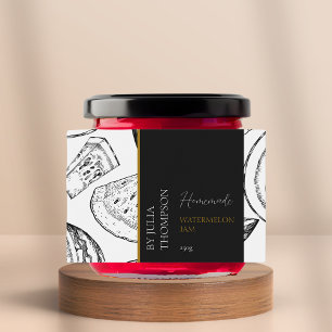 Modernes hausgemachtes Wassermelone-Jam-Label Lebensmitteletikett