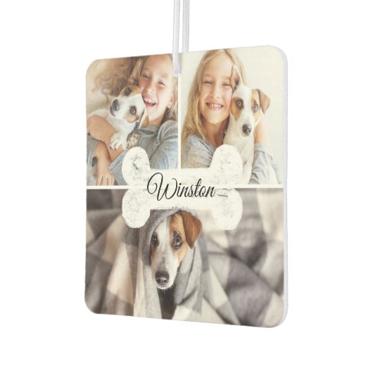 Modernes Haustier 3 Foto Collage Dog Knochen und N Autolufterfrischer (Links)
