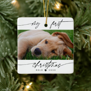 Modernes Haustierliebhabers Mein erstes Weihnachts Keramikornament