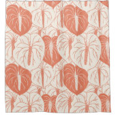 Modernes hawaiianisches Anthurium-Druckmuster Duschvorhang (Vorderseite)